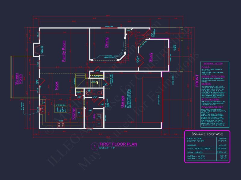 Modern Suburban house Plan with Craftsman CAD Designs