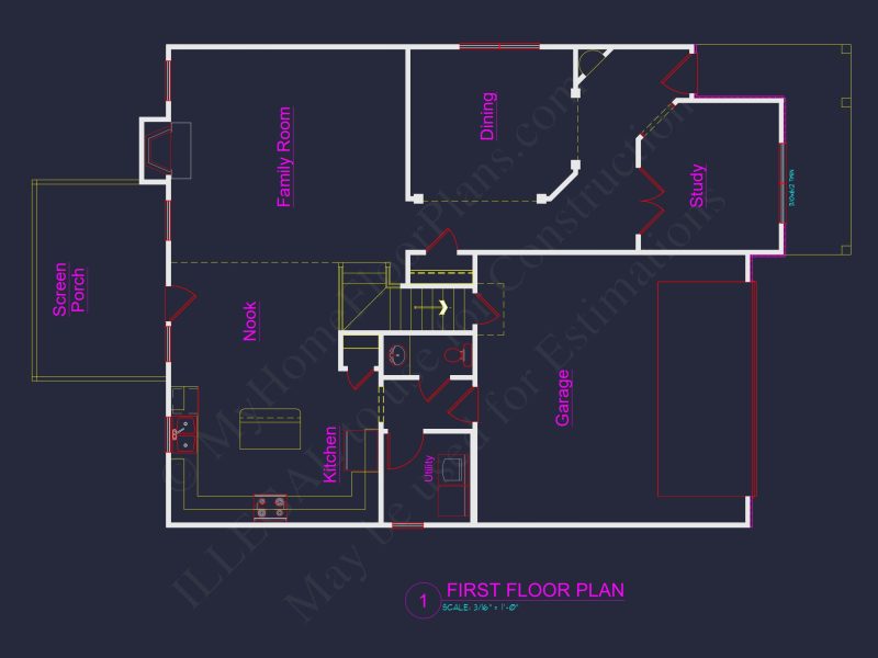 Modern Suburban house Plan with Craftsman CAD Designs