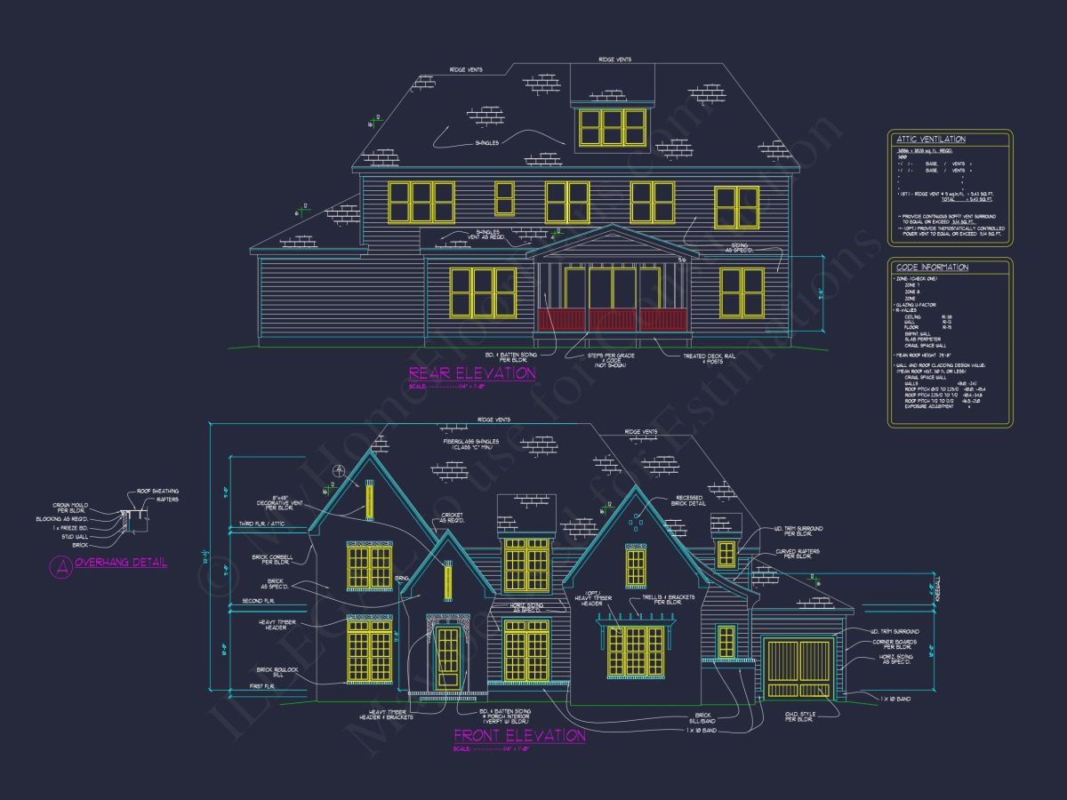 Modern Suburban house Plan with Detailed Blueprint Designs
