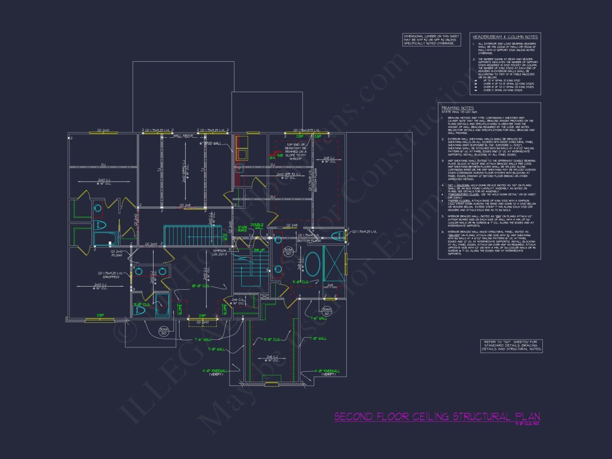 Modern Suburban house Plan with Detailed Blueprint Designs