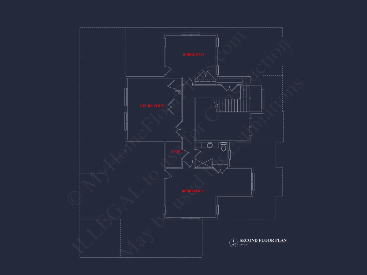 Modern Suburban house Plan with Detailed Blueprint Designs