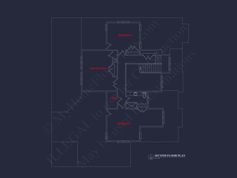 Modern Suburban house Plan with Detailed Blueprint Designs