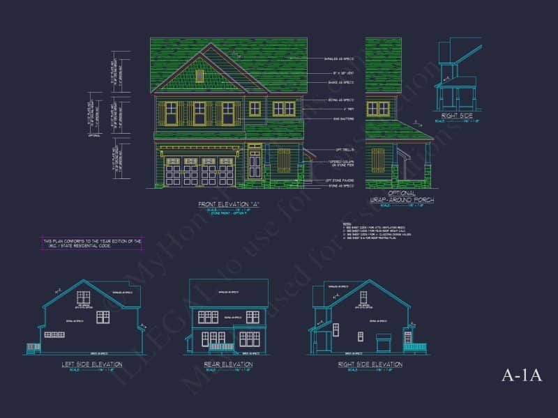 Modern Suburban house Plan with Detailed Floor Blueprint CAD