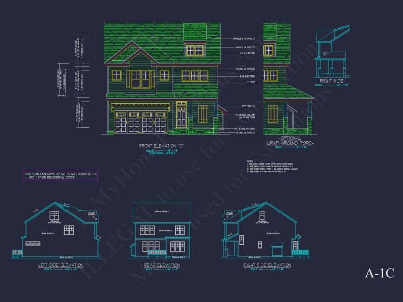 Modern Suburban house Plan with Detailed Floor Blueprint CAD