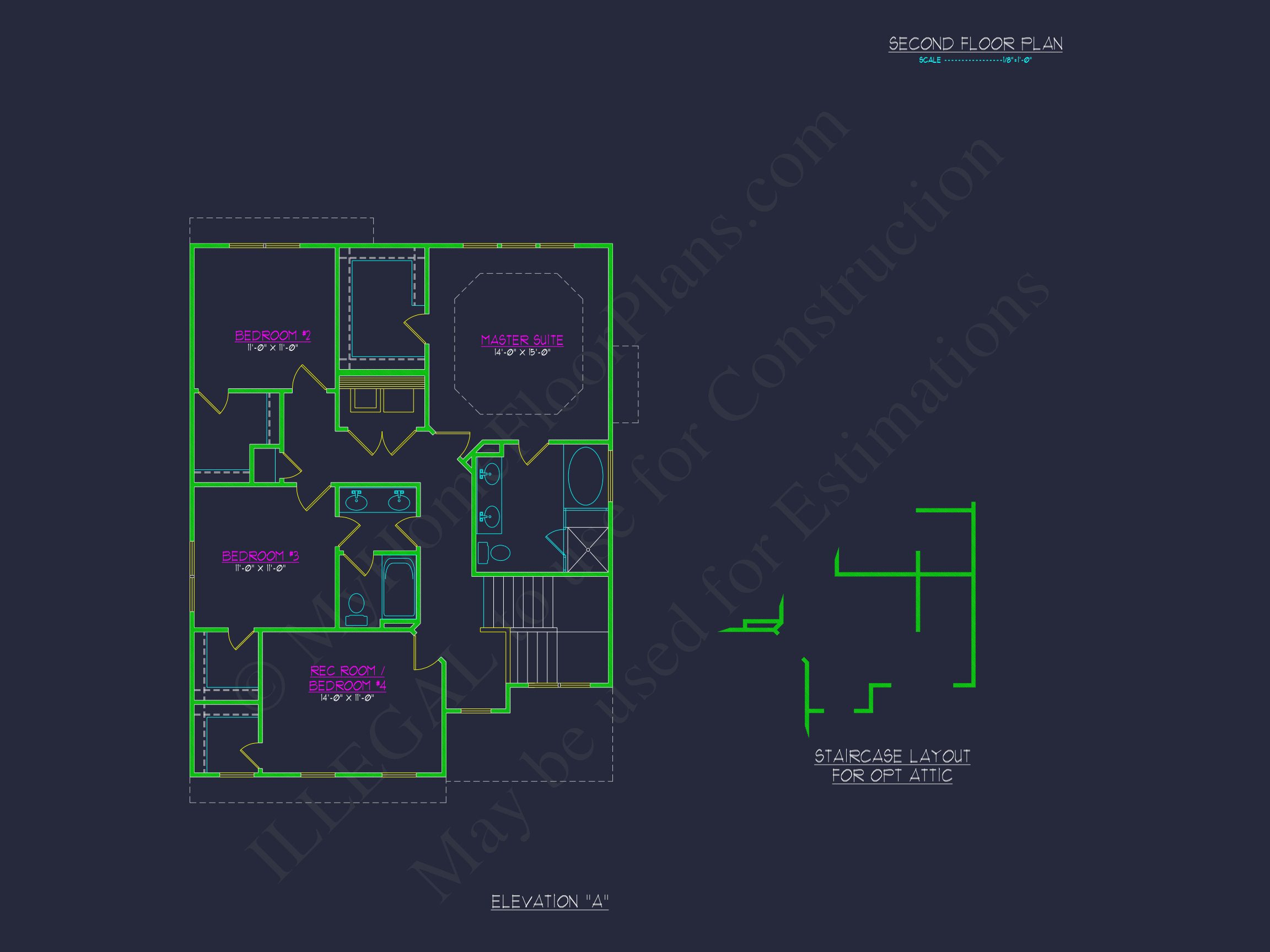 Modern Suburban house Plan with Detailed Floor Blueprint CAD