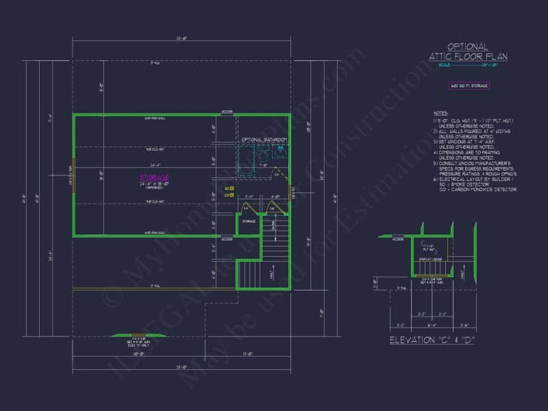 Modern Suburban house Plan with Detailed Floor Blueprint CAD
