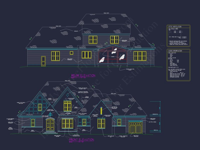 Modern Suburban house Plan with Open Floor Design and CAD Blueprint