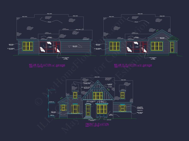 Modern Suburban house Plan with Spacious Floor Layout and CAD Designs