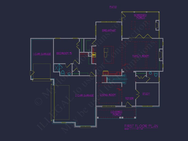 Modern Suburban house Plan with Spacious Layout and CAD Design