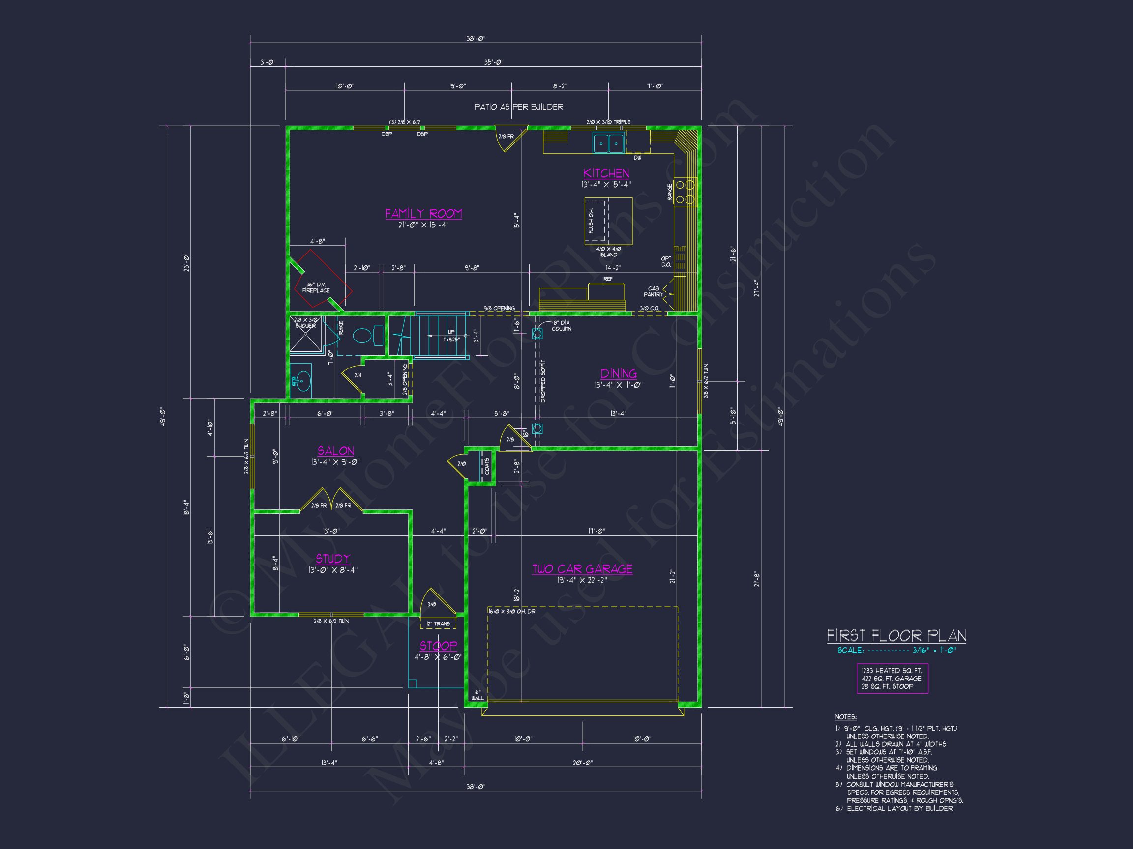 Modern Traditional house Design with CAD Floor Plan & Blueprint