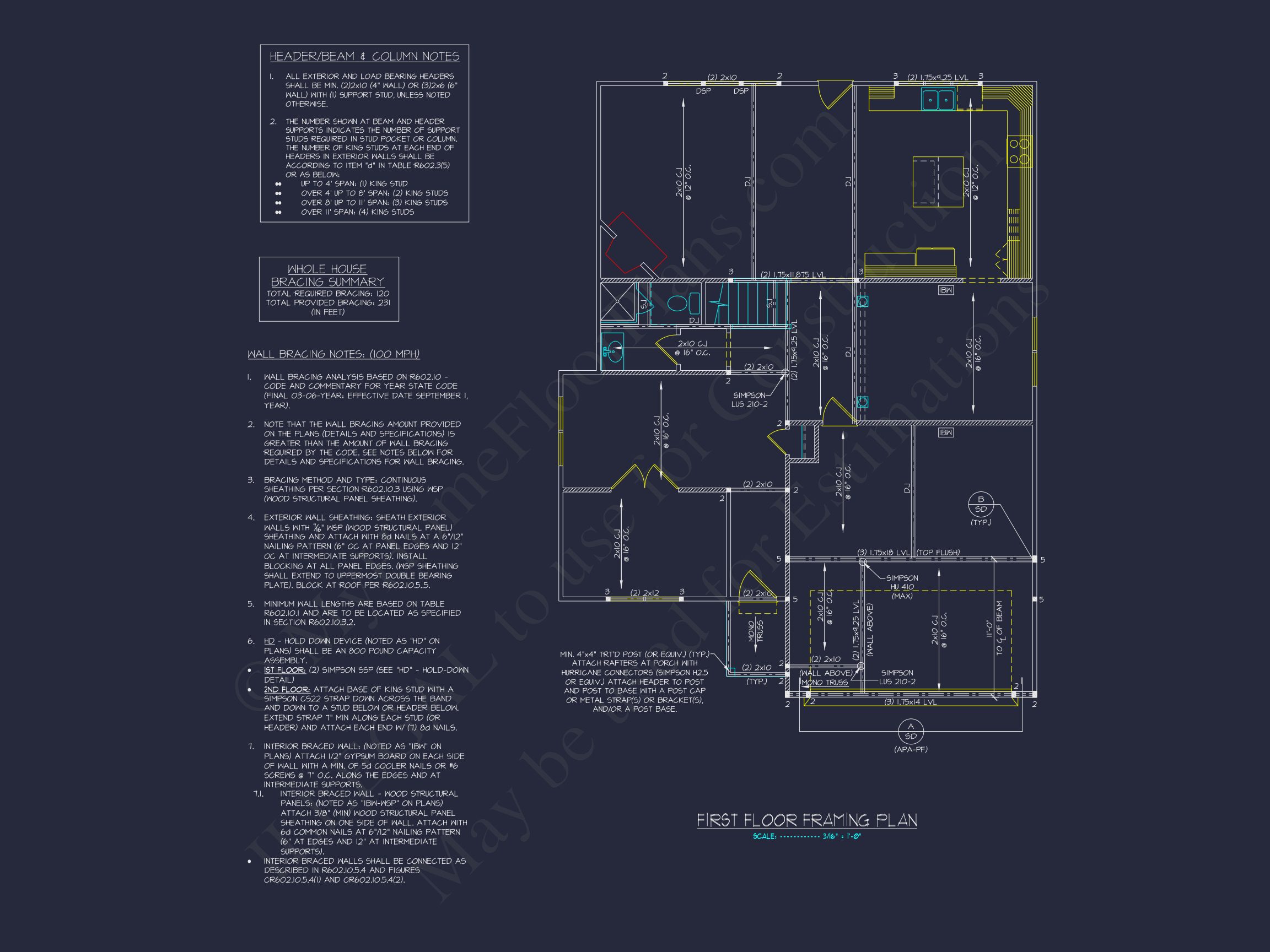 Modern Traditional house Design with CAD Floor Plan & Blueprint