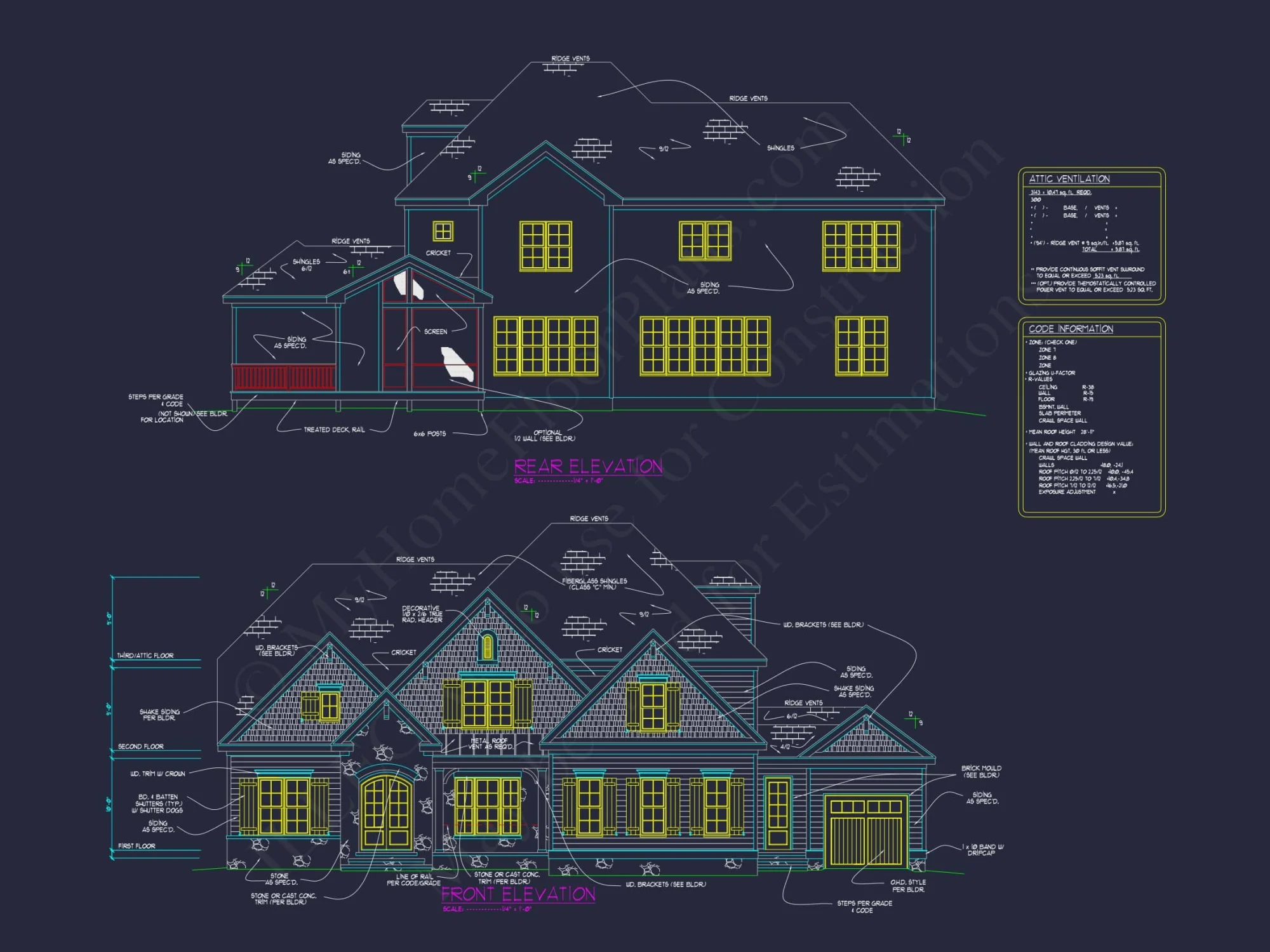 Modern Traditional house Plan with Detailed Blueprint Designs