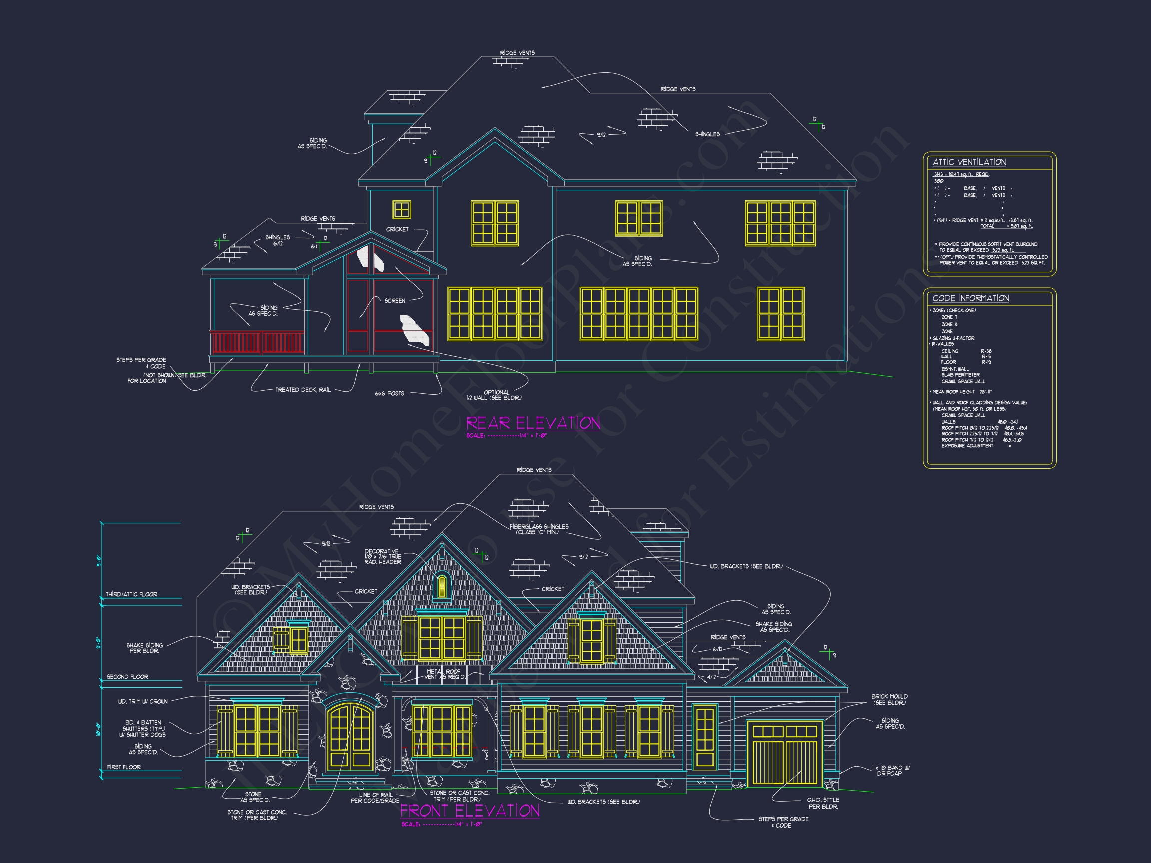 Modern Traditional Home Plan with Detailed Blueprint Designs