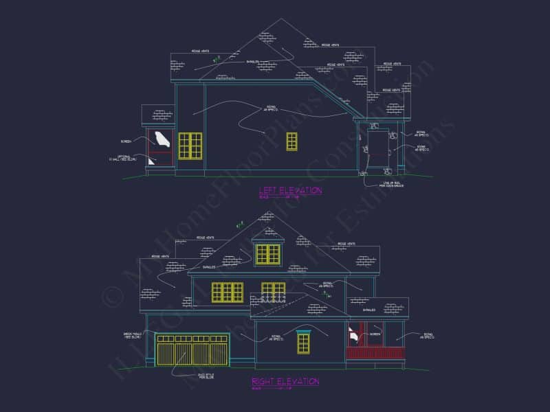 Modern Traditional house Plan with Detailed Blueprint Designs