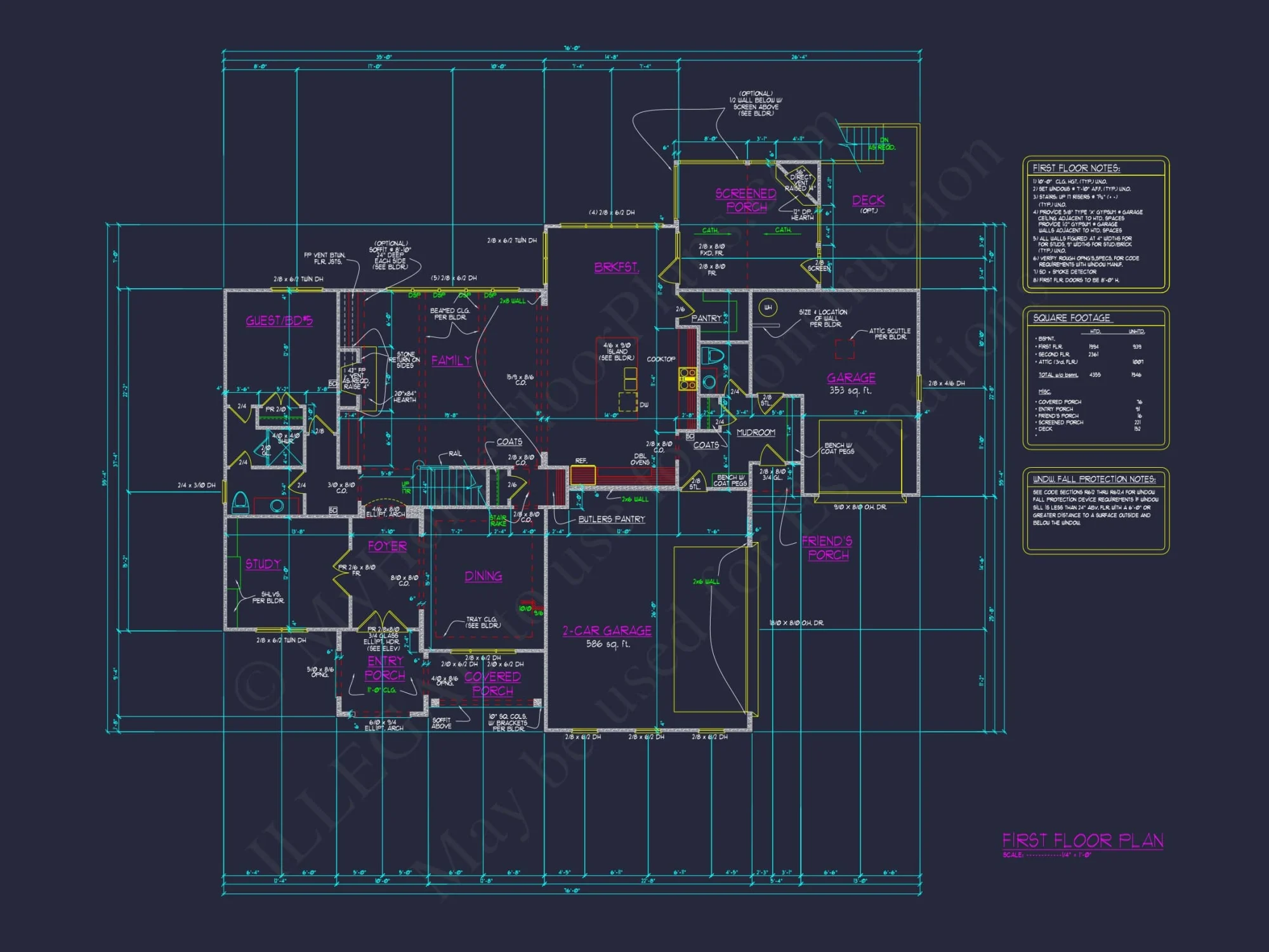Modern Traditional house Plan with Detailed Blueprint Designs