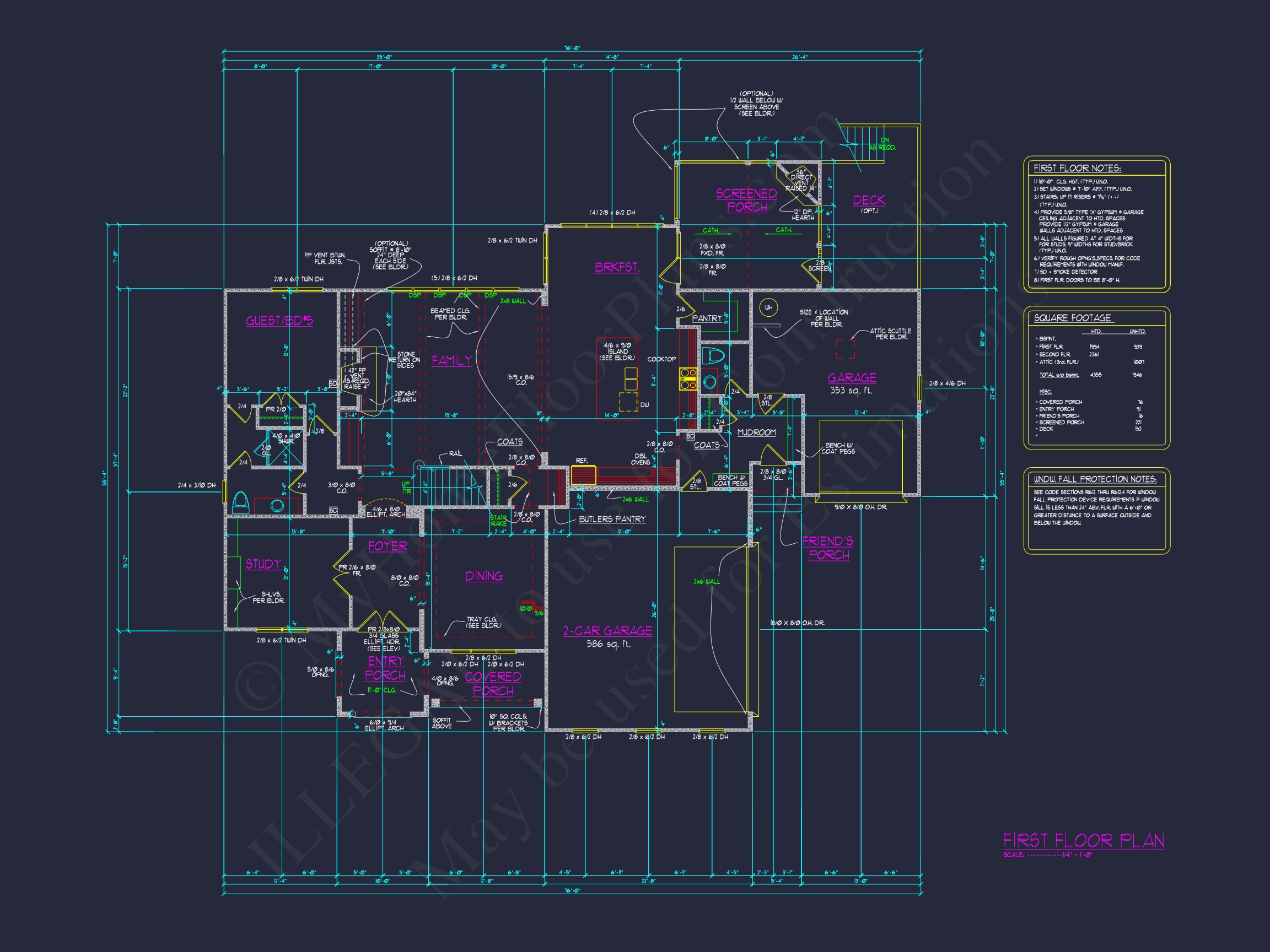 Modern Traditional Home Plan with Detailed Blueprint Designs