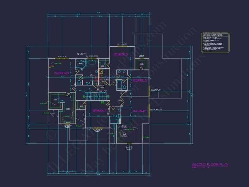 Modern Traditional house Plan with Detailed Blueprint Designs