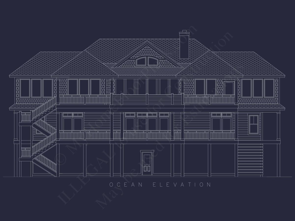 Oceanfront Luxury house Plan with 7 Bedrooms and CAD Designs