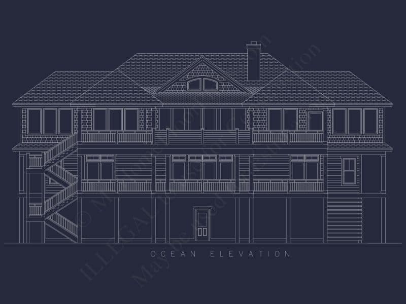 Oceanfront Luxury house Plan with 7 Bedrooms and CAD Designs