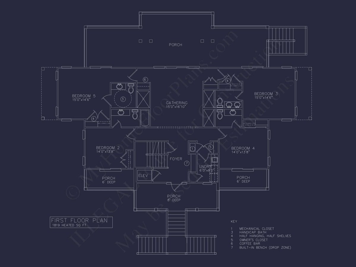 Oceanfront Luxury house Plan with 7 Bedrooms and CAD Designs