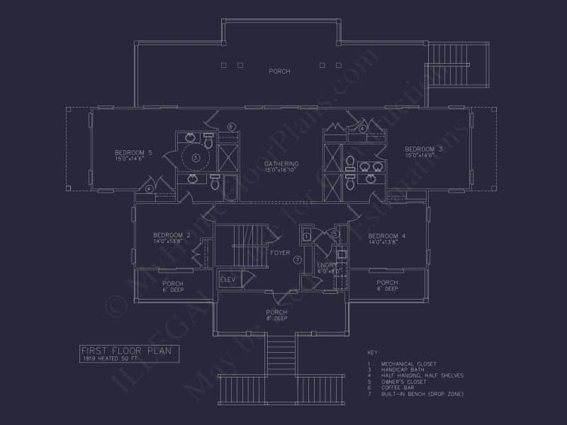 Oceanfront Luxury house Plan with 7 Bedrooms and CAD Designs