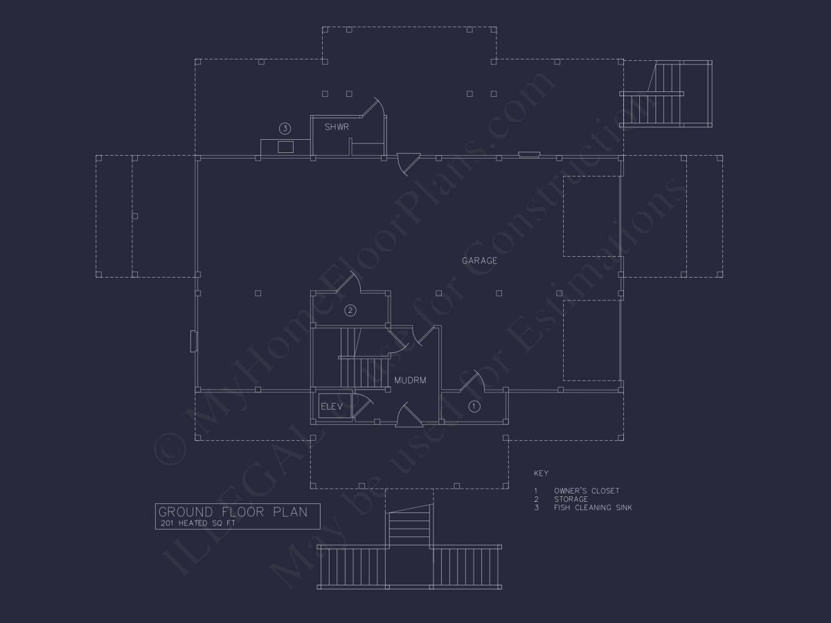 Oceanfront Luxury house Plan with 7 Bedrooms and CAD Designs