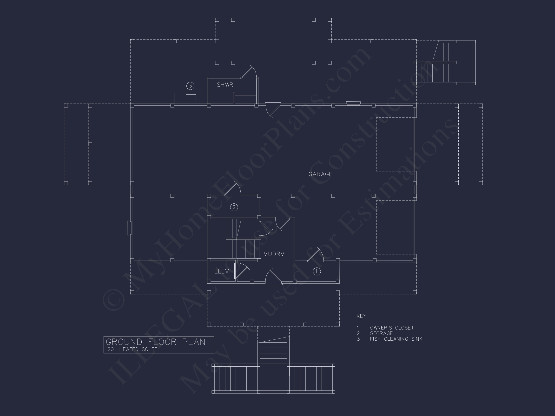 Oceanfront Luxury Home Plan with 7 Bedrooms and CAD Designs