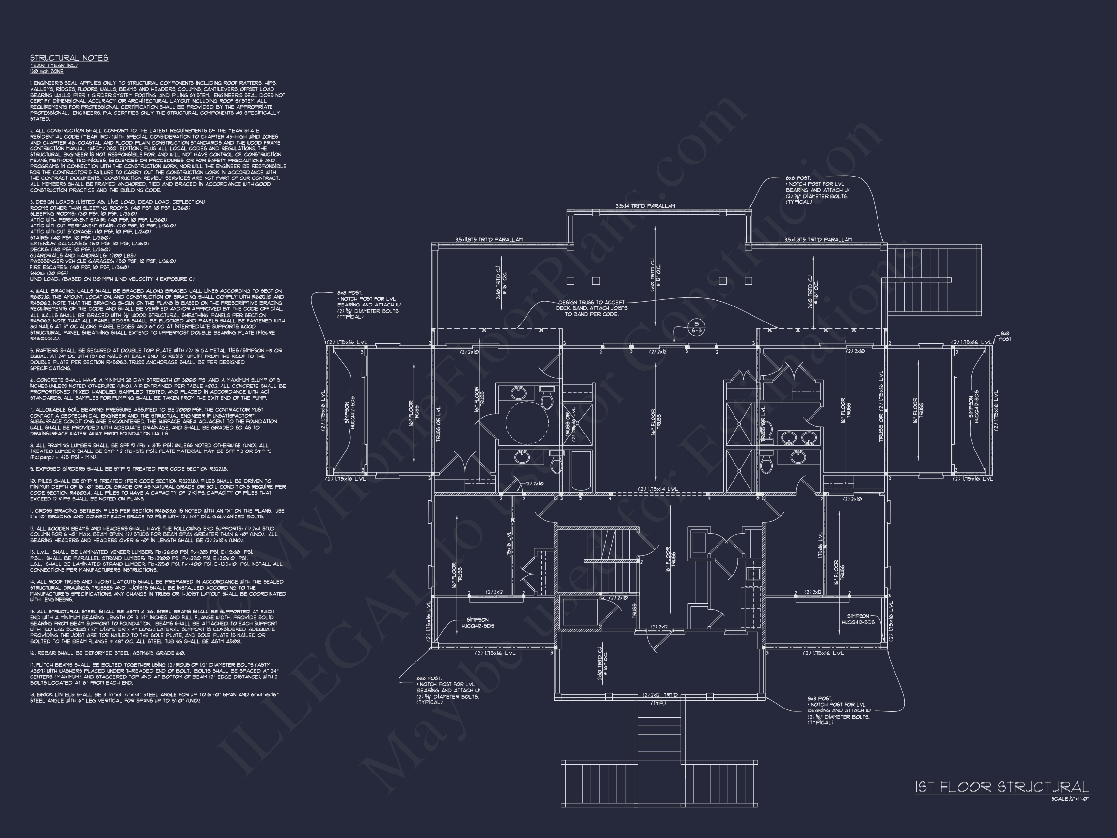 Oceanfront Luxury Home Plan with 7 Bedrooms and CAD Designs