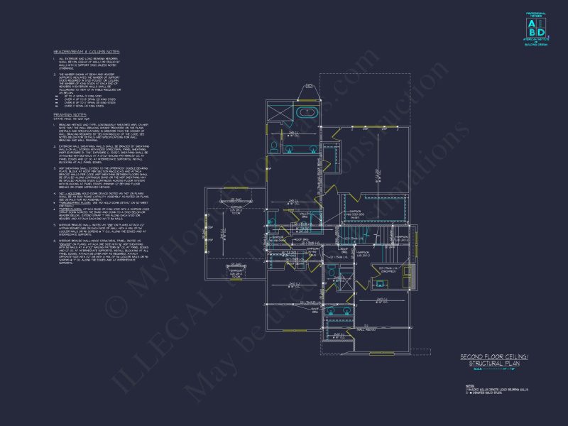 One-Car Garage Plan with Detailed CAD Blueprint and Architecture Designs