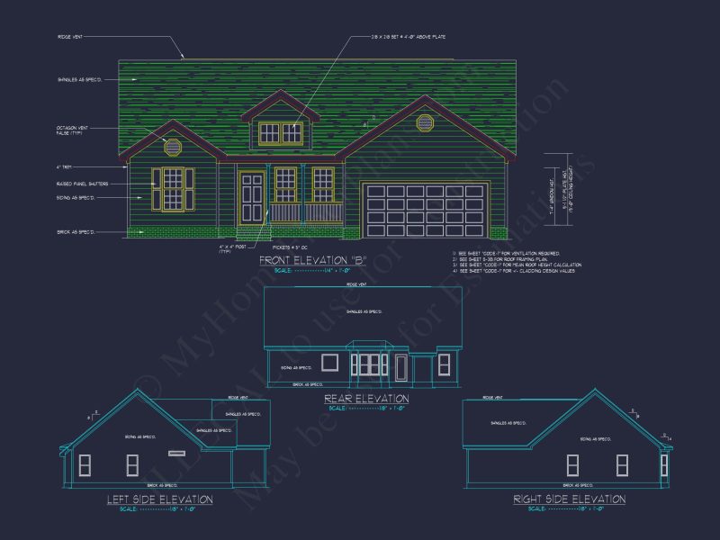 Practical house Design Plan with Blueprint and CAD Elements
