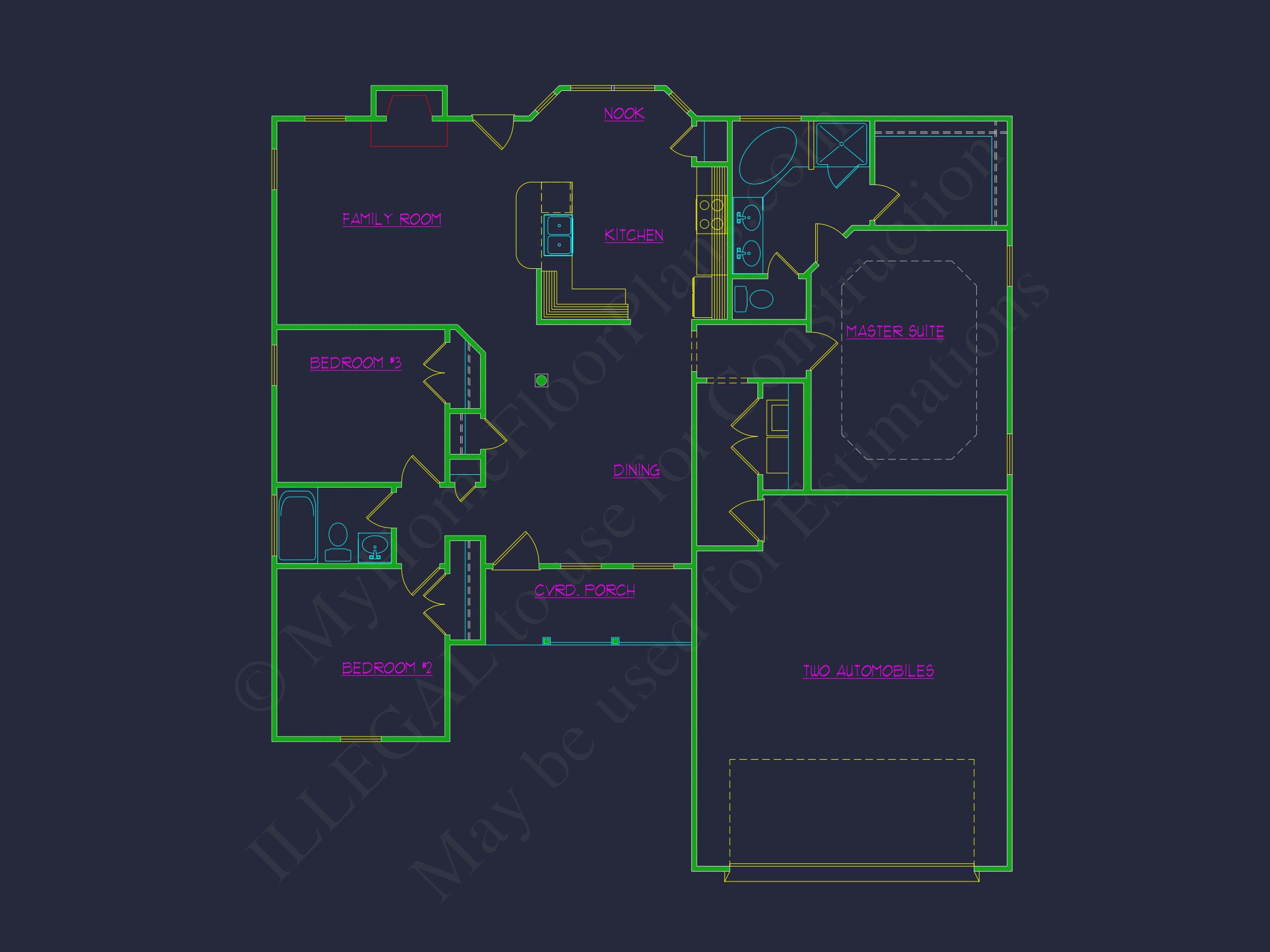 Practical house Design Plan with Blueprint and CAD Elements