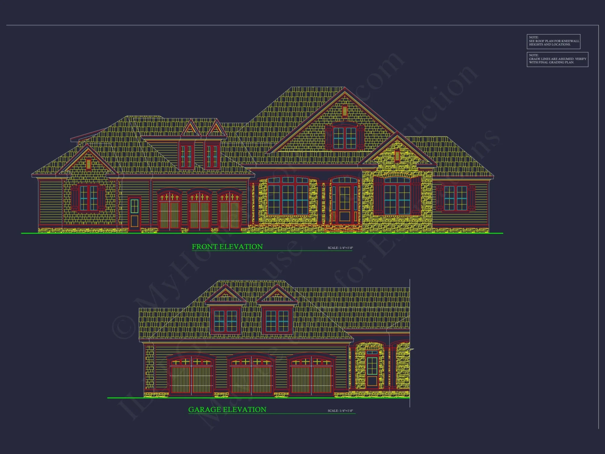 Premium house Plan with 2-Story CAD Blueprints & Designs
