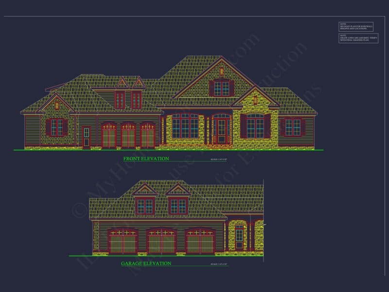 Premium house Plan with 2-Story CAD Blueprints & Designs
