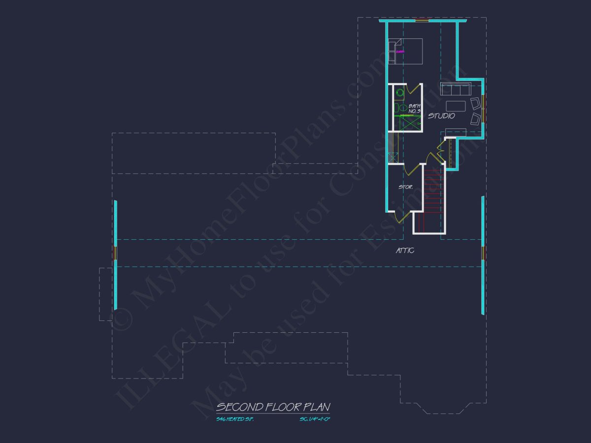 Ranch-Style house Plan with 3 Bedrooms and CAD Blueprints