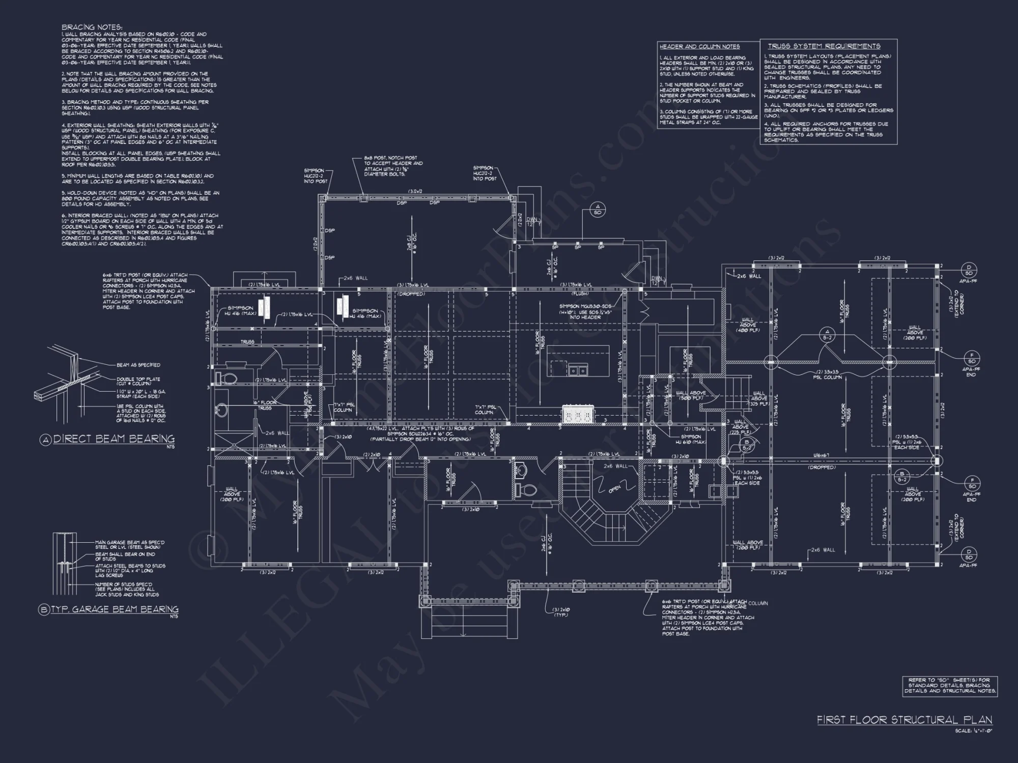 Shingle Style 2-Story house Plan, 6 Bed, 4693 Sq Ft Floor Plan
