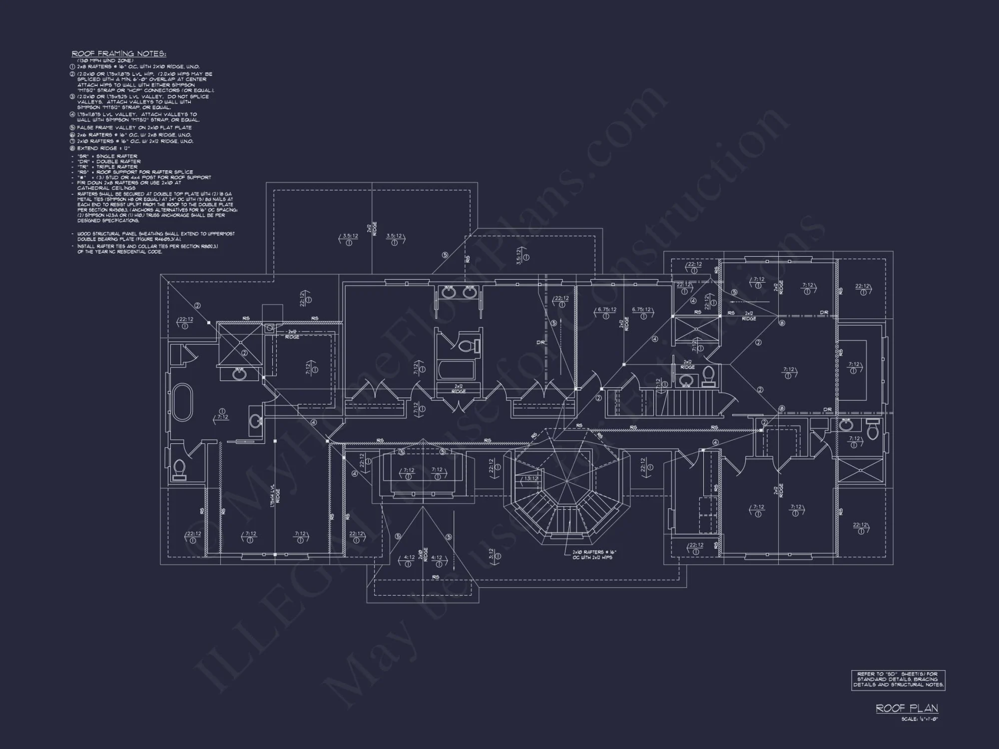 Shingle Style 2-Story house Plan, 6 Bed, 4693 Sq Ft Floor Plan