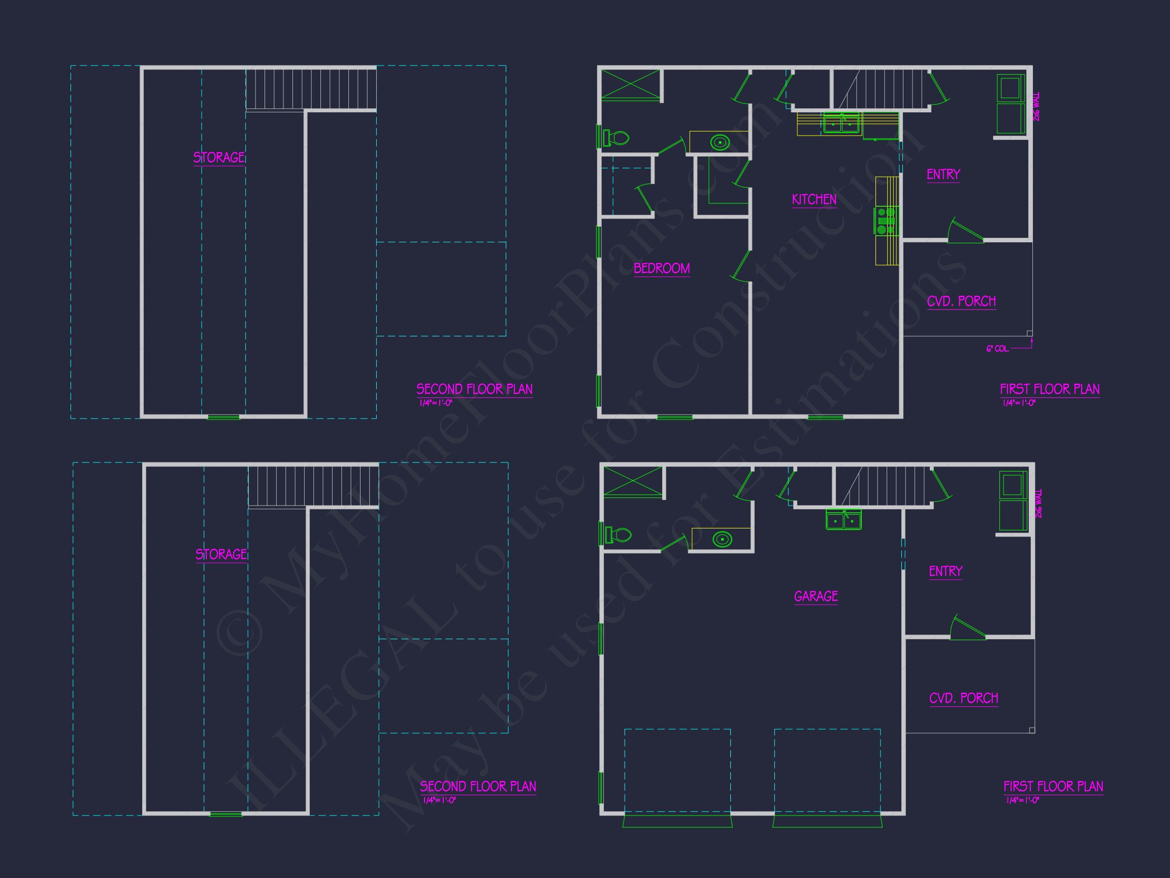 Small house Plan with 1 Bedroom and Open Floor CAD Designs