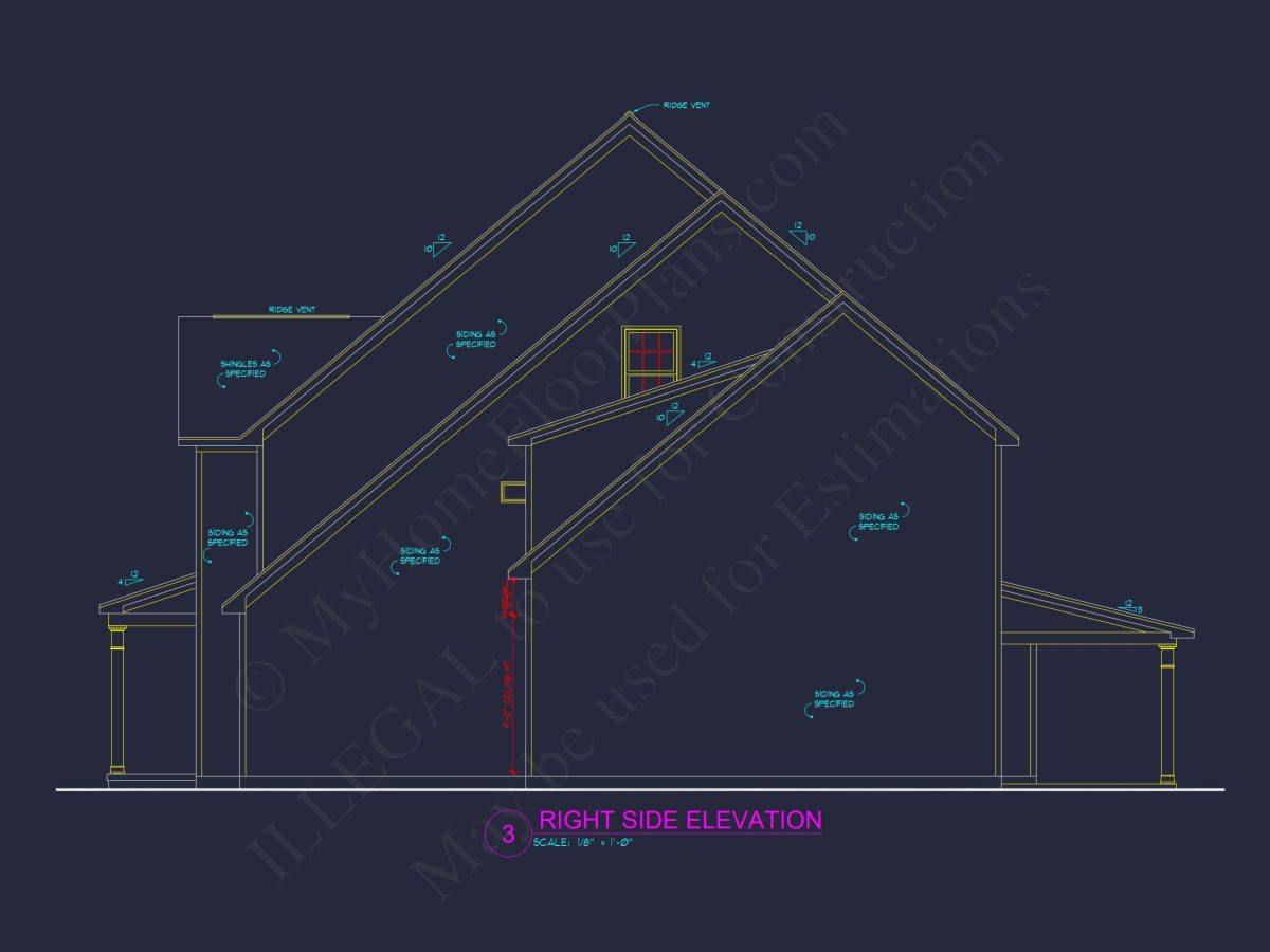 Sophisticated house Plan with 4 Bedrooms and 3-Car Garage