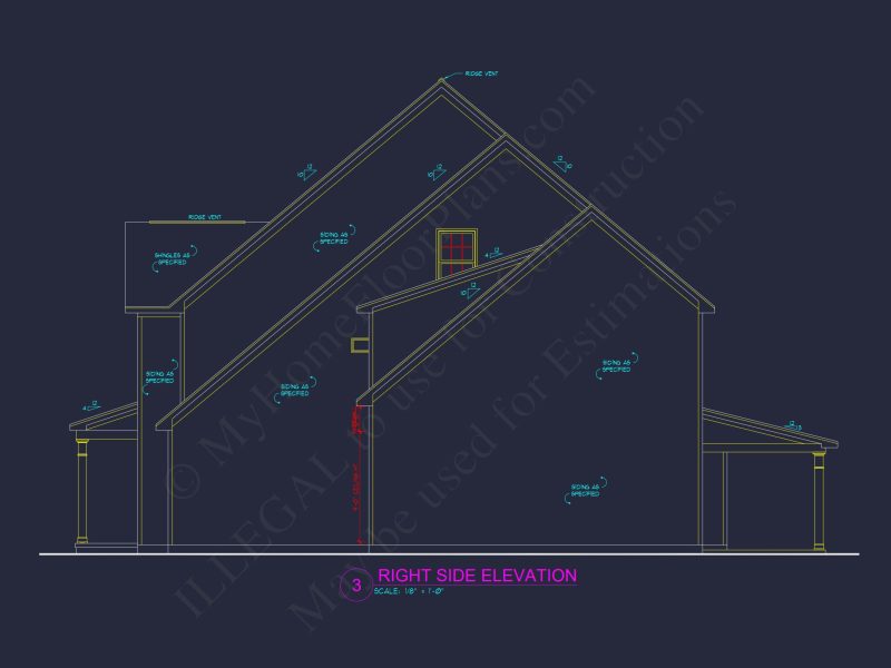Sophisticated house Plan with 4 Bedrooms and 3-Car Garage