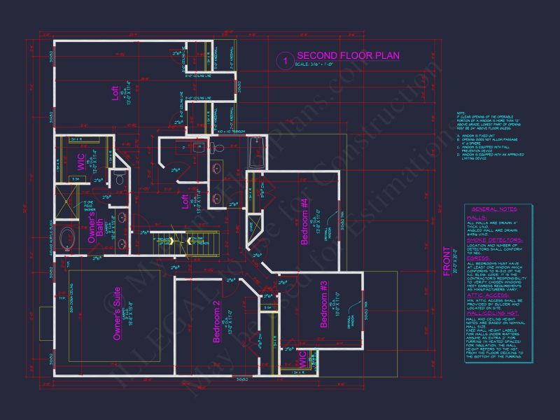 Sophisticated house Plan with 4 Bedrooms and 3-Car Garage