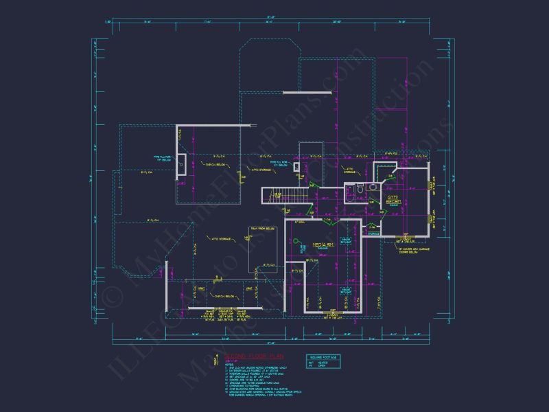 Spacious 1.5 Story house Plan with Blueprint and CAD Designs