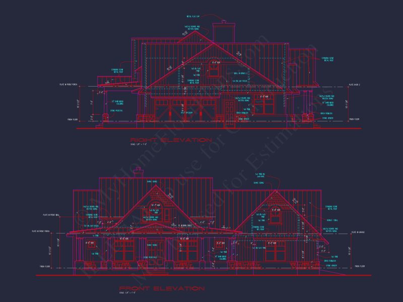 Spacious 1.5-Story house Plan with Modern CAD Designs
