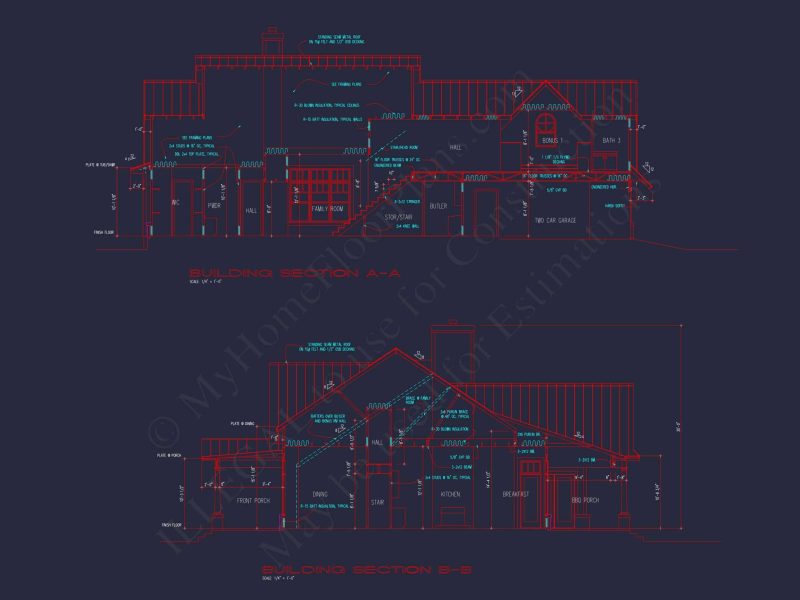 Spacious 1.5-Story house Plan with Modern CAD Designs