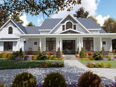 Spacious 1.5-Story house Plan with Modern CAD Designs