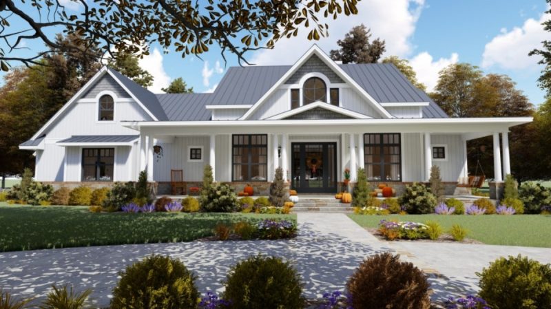 Spacious 1.5-Story house Plan with Modern CAD Designs