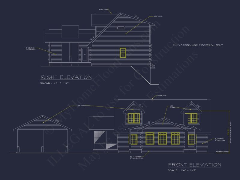 Spacious 2-Story Cabin house Plan with CAD Blueprint Designs