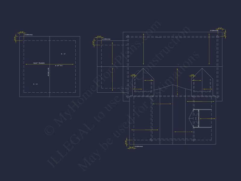 Spacious 2-Story Cabin house Plan with CAD Blueprint Designs