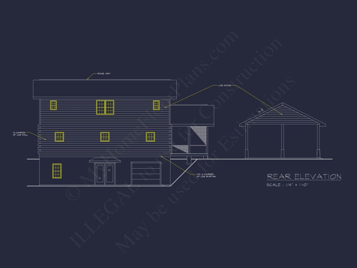 Spacious 2-Story Cabin house Plan with CAD Blueprint Designs