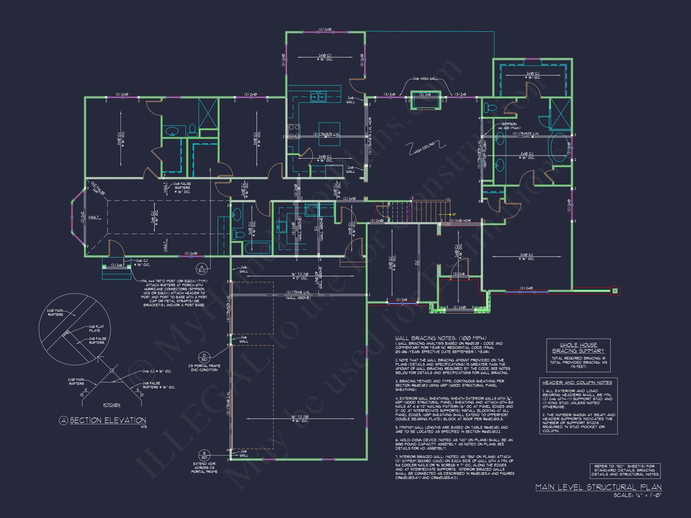 Spacious 2-Story house Floor Plan with 4 Bedrooms & CAD Designs