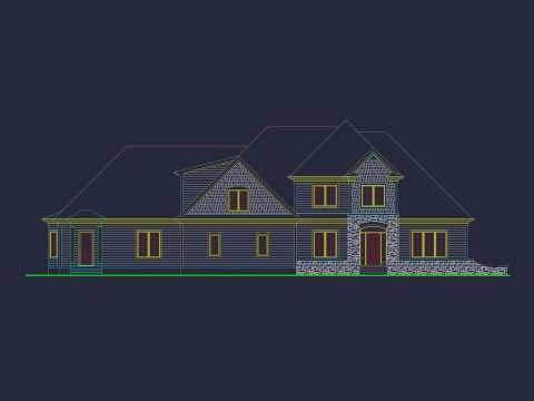 Spacious 2-Story house Floor Plan with 4 Bedrooms & CAD Designs